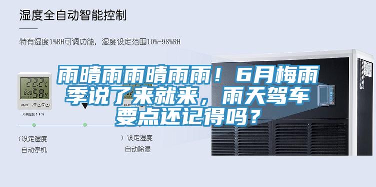 雨晴雨雨晴雨雨！6月梅雨季說了來就來，雨天駕車要點還記得嗎？