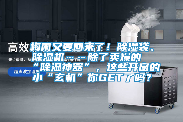梅雨又要回來了！除濕袋、除濕機……除了賣爆的“除濕神器”，這些開窗的小“玄機”你GET了嗎？
